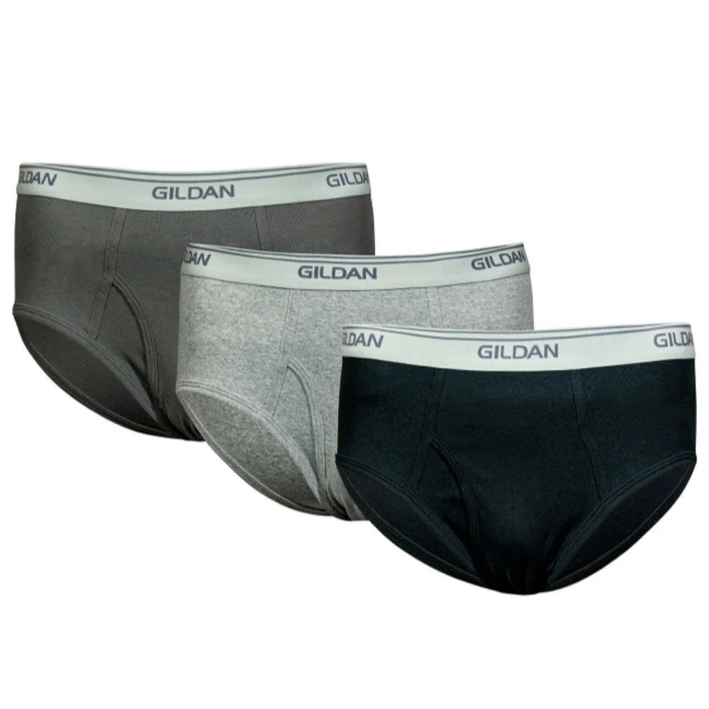 Gildan Men's Size Small Modern Briefs 3-Pack Black/Grey Mid-rise NWT